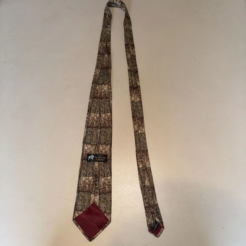 Hart Schaffner & Marx Men’s Tie Brown Paisley